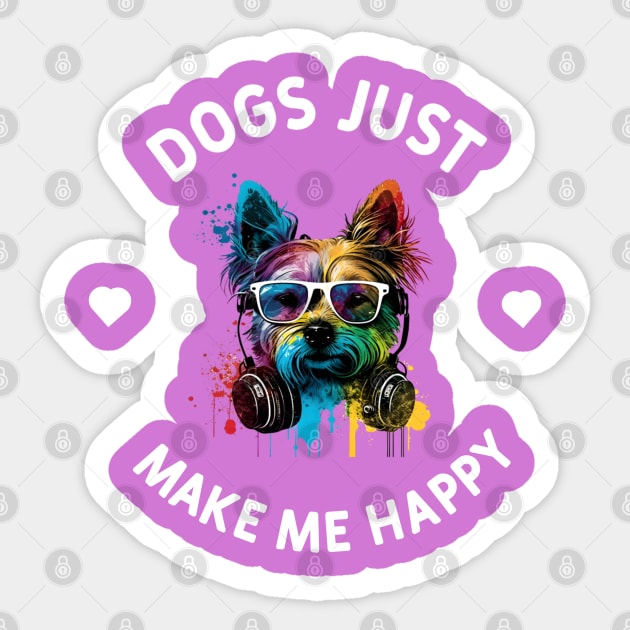 Dogs Just Make Me Happy Sticker by Fancy store